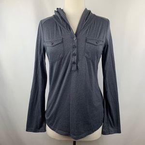 Marmot Women's Laura Hoodie Half Button Lightweight Pullover Dark Steel Small